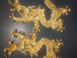 Brass Dragon Statue For Exhibition Made With Metal Casting