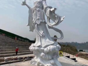 Lost-wax Cast And Assembled 9.8 Meters Goddess Statue