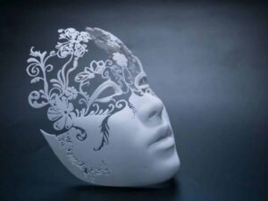 SLS 3D Printed Nylon Mask With Intricate Pattern