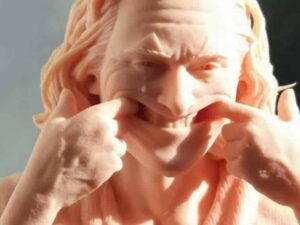 DLP 3D Printed Head Sculpture of Joker the Clown