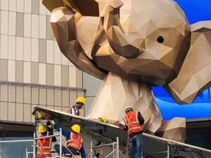 SLA 3D Printed Prototype for The Giant Elephant Statue Outside The Mixc Shopping Center