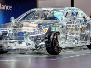 CNC Machined 1:1 Transparent PMMA Car Model for Automobile Exhibition