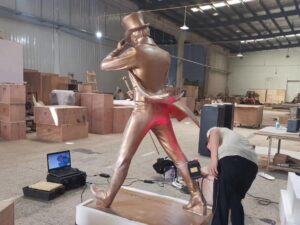 SLA 3D Printed Striding Man with a Walking Stick Rescale Statue as VIP Gifts