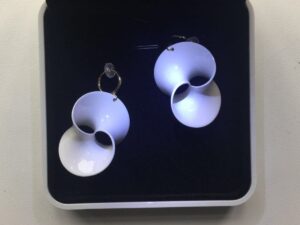 SLA 3D Printed Earrings Named Distortion of Space