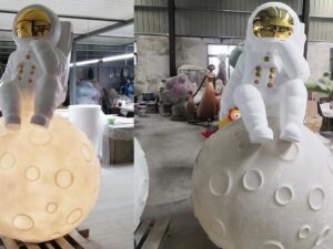 SLA 3D Printed Model of An Astronaut Sitting on the Moon