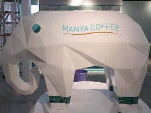 SLA 3D Printed Giant Elephant Statue as Coffee Shop Decoration