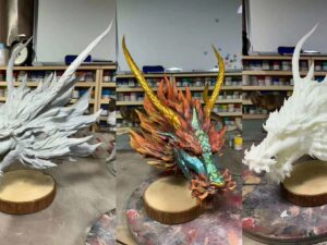 SLA 3D Printed and Fine-painted Head of the Dragon King