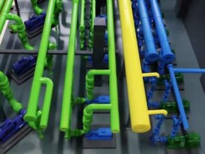 SLA 3D Printed and Painted Pipe Gallery Model for a Chemical Plant