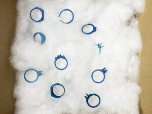 Wax Jet 3D Printed Ring Patterns using Ultra HD Castable Wax