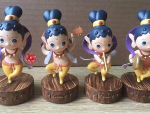 SLA 3D Printed Cartoon Statue Prototype of Buddhistic Apsara Bluetooth Speaker for Dunhuang Museum