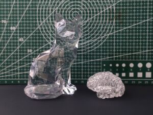 SLA 3D Printed Transparent Shiba Inu Dog Statue with Clear Resin