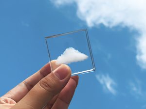 Laser Engraved Glass Models of Cumulus humilis/Kelvin-Helmholtz/Lenticular Clouds