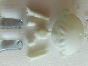 SLA 3D Printed Cartoon Figurine Toy Prototype with Transparent Legs