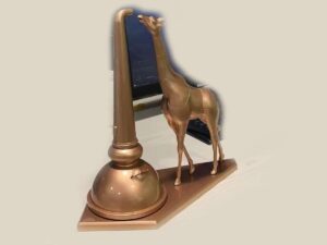 SLA 3D Printed Giraffe Statue Colored with Metallic Paint