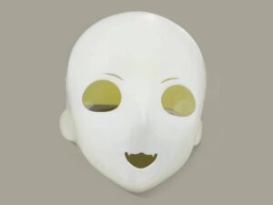 SLA 3D Printed White Resin Masks as Halloween’s Costume