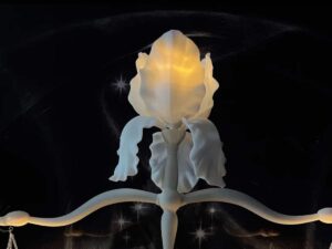 SLA 3D Printed Snake Balance and Iris Lamp Resin Artwork Prototype