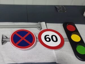 SLA 3D Printed and Painted Traffic Light Prototype