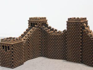 ColorJet 3D Printed Sandstone the Great Wall and Ancient Soilder Model