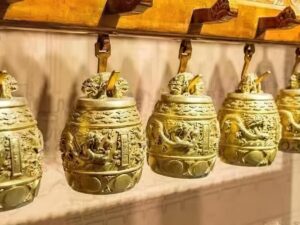 SLA 3D Printed Traditional Chinese Chime Bell Instrument Golden Resin Prototypes