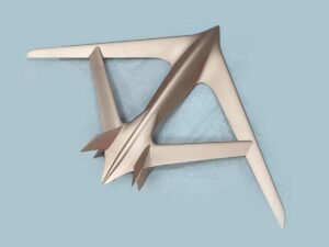 SLA 3D Printed and Vacuum Plated Rose Gold Airplane Model