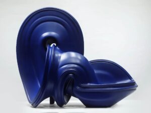 SLA 3D Printed Dark Blue Resin Desktop Artwork Home Decor