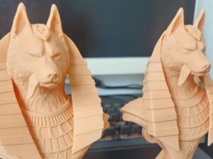 SLA 3D Printed Siberian Husky Dog-headed Anubis Bust Statue