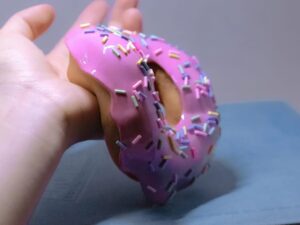 SLA 3D Printed Surreal Melting Distorted Doughnut Salvador Dalí Style Decoration
