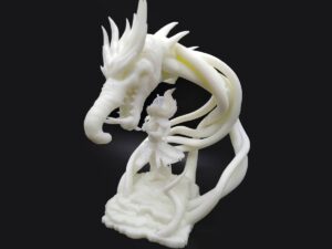 SLA 3D Printed White Resin Garage Kit of Anime Statues