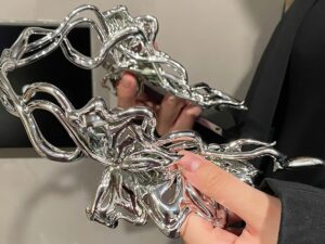 SLA 3D Printed and Vacuum Plated Silver Butterfly Hairband
