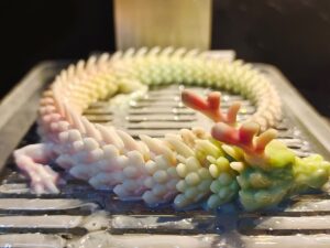DCLF 3D Printed Multicolor Flexi Dragon Resin Sample