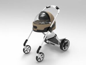 SLA 3D Printed Baby Carriage Resin Scaled-down Prototype