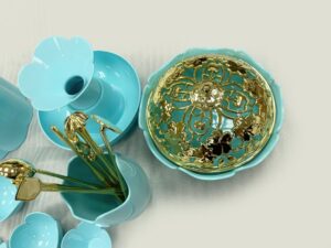 SLA 3D Printed Plum Blossom Tableware Prototype