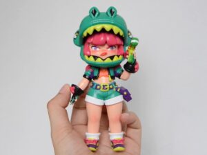 SLA 3D Printed Dinosaur Girl Cartoon Figurine