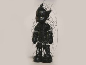3D Printed Dark Edition of Broken Atom Wire Sculpture Made with a 3D Pen