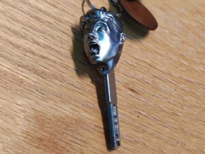 SLA 3D Printed Chainsaw Man Tanaka Spinal Cord Sword Keychain