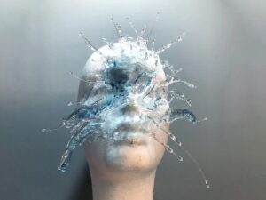 SLA 3D Printed Water Splash Clear Resin Fashion Jewelries