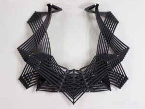 SLS 3D Printed Parametric Design Necklace with Black Nylon
