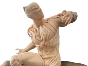 DLP 3D Printed Black Panther Figurine with High-detail Resin