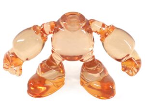 SLA 3D Printed Doll Made with Clear Resin and Tinted Orange Color