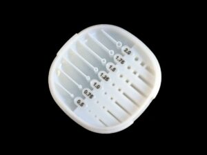 PolyJet 3D Print Test Model of Unsupported Pins and Holes with Vero & Agilus