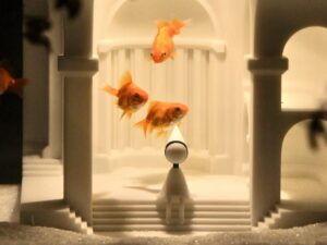 SLA 3D Printed Aquarium Decoration White Resin Castle