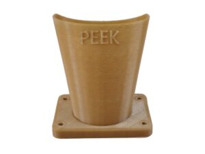 FDM 3D Printed PEEK Sample Cup with Tapping Holes