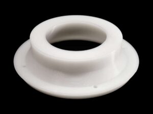 FDM 3D Printed White PLA Cylinder Flange