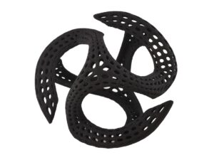 SLS 3D Printed TPU Squeezable Hollowed Flower Dyed Black