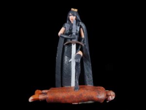 ColorJet 3D Printed Queen Stepping on the Old King Full-color Sandstone Figure