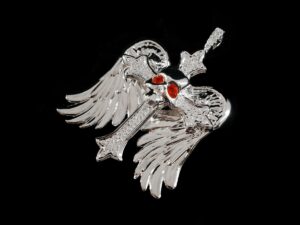 Silver Angel of Death Necklace Pendant Cast from 3D Printed Pattern
