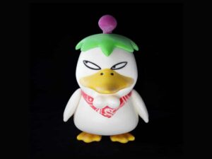 Mimaki 3D Printed Full-color Resin Eggplant Duck Looking-Sidelong