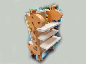 SLA 3D Printed Cartoon Giraffe Bookcase Scaled-down Prototype