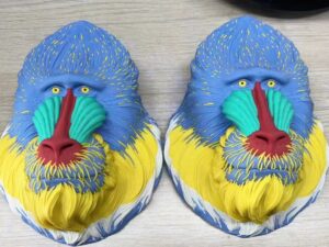 FDM 3D Printed Bambu Lab Multi-color Mandrill Model