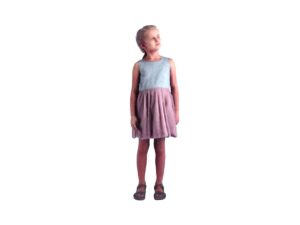 ColorJet 3D Printed Full-color Pink Dress Girl Scaled-down Figure